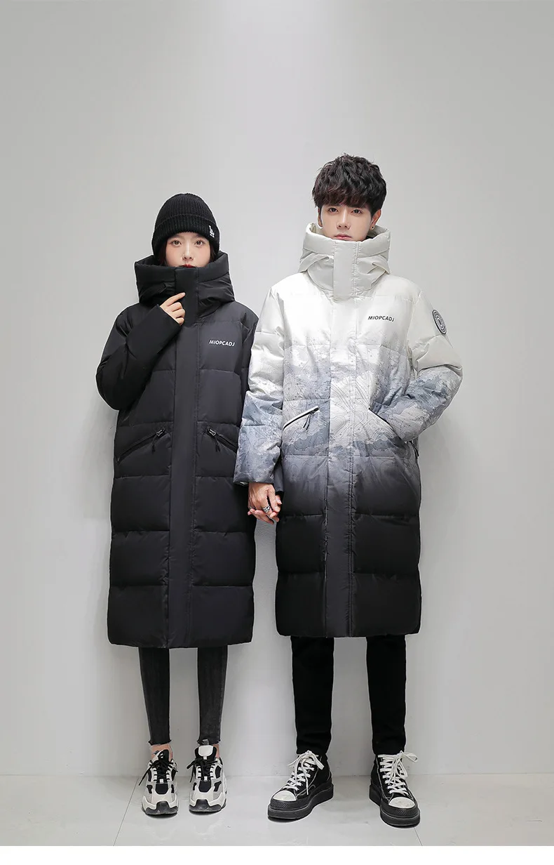 Winter Mens Down Parkas High-quality -30 Outdoor Snowfield Down Jackets Long Male White Duck Thicked Warm Hooded Jacket Coat
