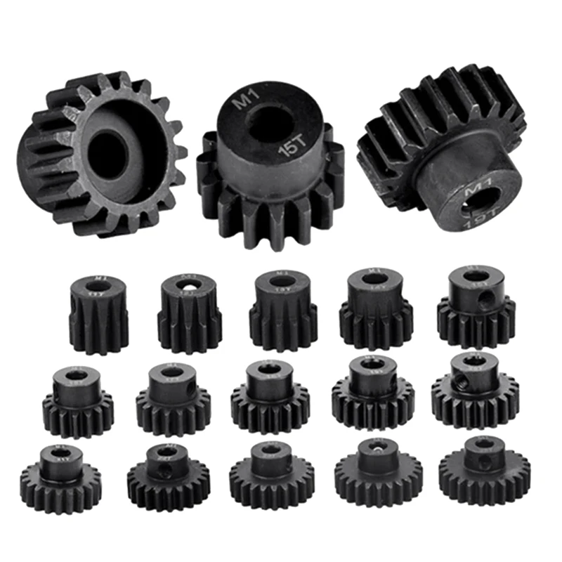 M1 5Mm Black Steel Metal Pinion Motor Gear For 1/10 Rc Model Car Moto-A37R
