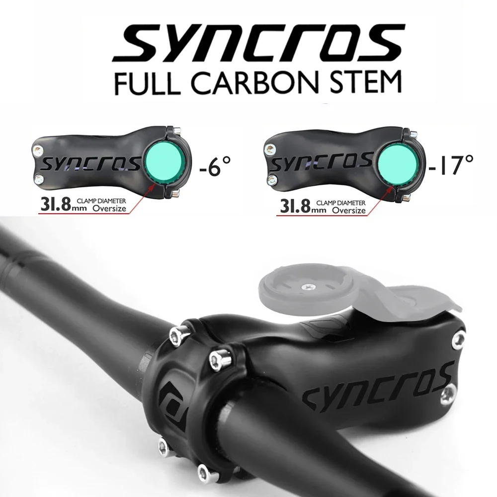 Syncros Ultra Light All Carbon Road Bike Stem Fraser Sl Mountain Bike Stem Angoli 6/17 Gradi 70/80/90/110/120 Parti Della Bici