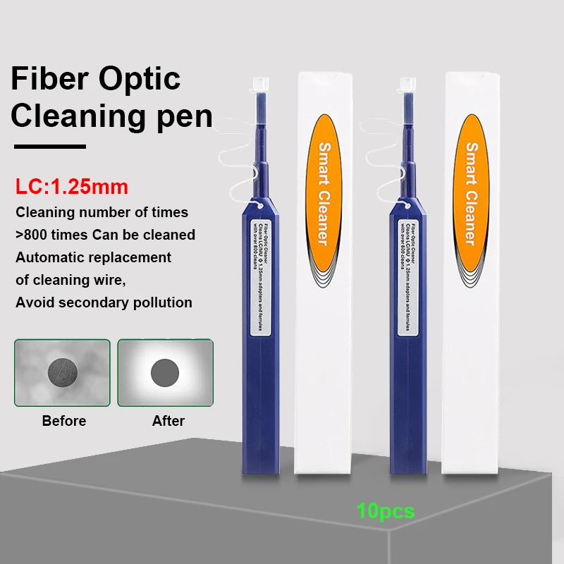 10 Pz/Lotto Penna Detergente Per Connettori In Fibra Ottica Con Un Clic Per Connettori Lc Da 1.25Mm Strumenti Per Penna Per La Pulizia In Fibra Ottica