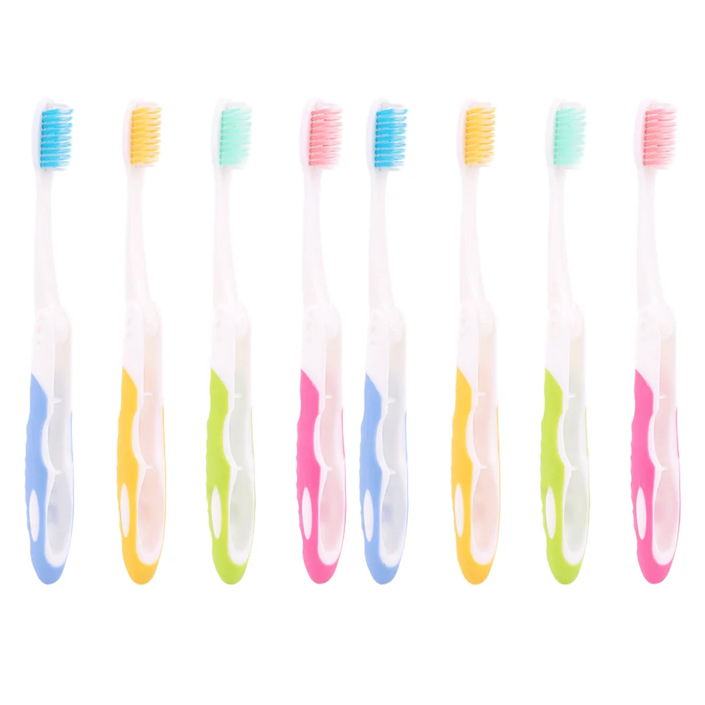 

8Pcs Foldable Travel Toothbrushes Bristle Toothbrushes Adults Toothbrushes Oral Care Tool (Random Color)