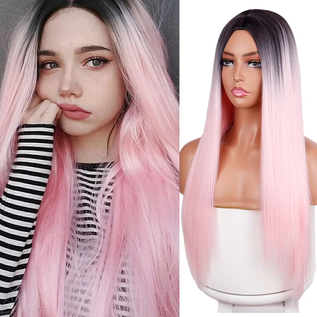 WERD Long Wavy Wine Red Synthetic Wig Women's Heat-Resistant Natural Half Part Cosplay Party Lolita Wig 9262