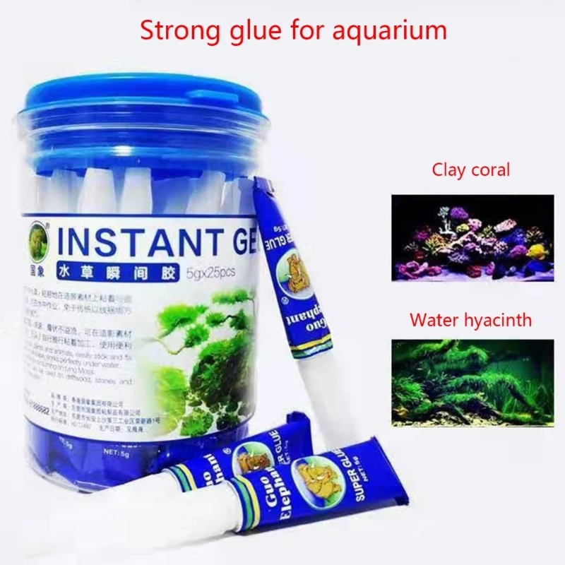 25PCS Aquarium Plants Driftwood Underwater Gel Quick Drying Safe for Coral Sinking Coral Snags