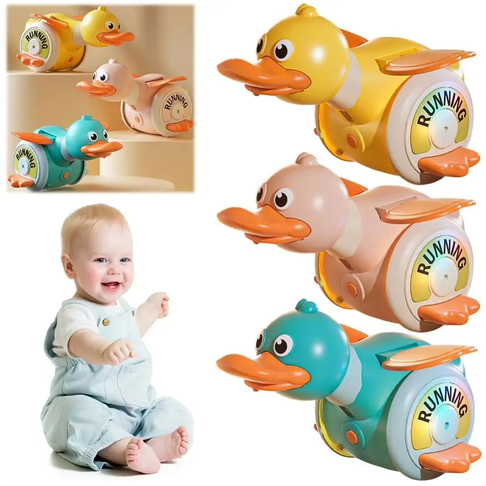Plastic Electric Duck Musical Toy Sound And Light Interactive Rotating Foraging Duck Toy Simulation Charging