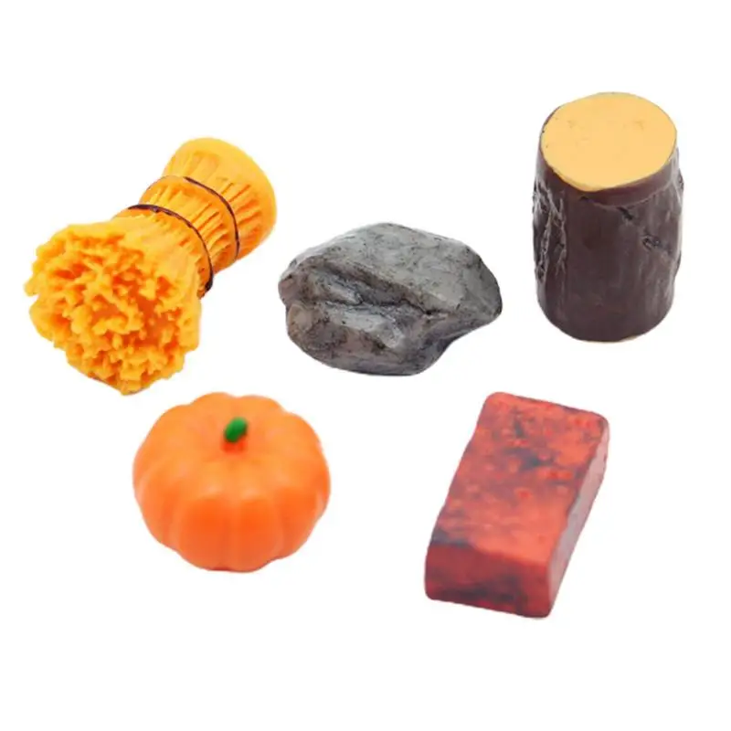 

Halloween Dollhouse Accessories 5Pcs 1:12 Resin Halloween Miniatures Pumpkin Mini Farmhouse Decor Decorative Reusable Halloween