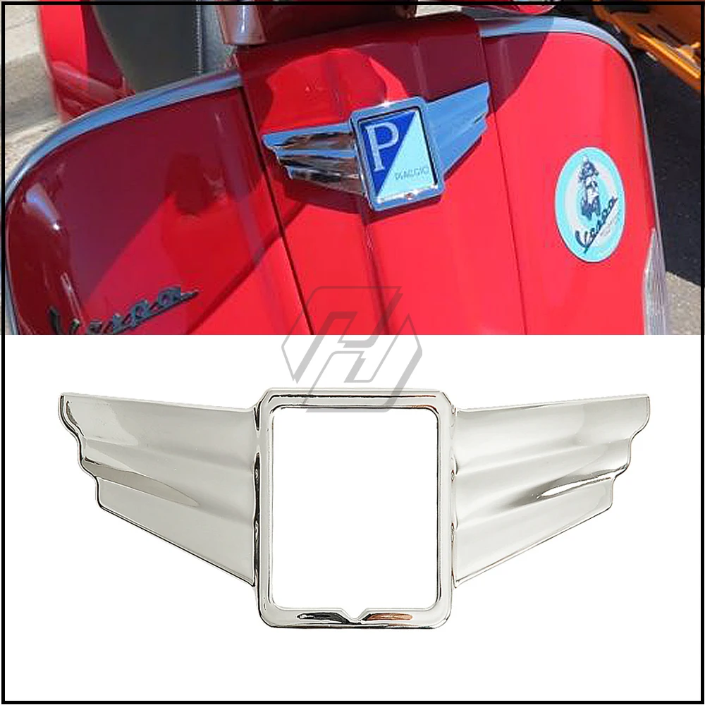 Accessori Per Scooter Chrome Wing Mid Logo Trim Case Per Vespa Super Sport 2010-2014
