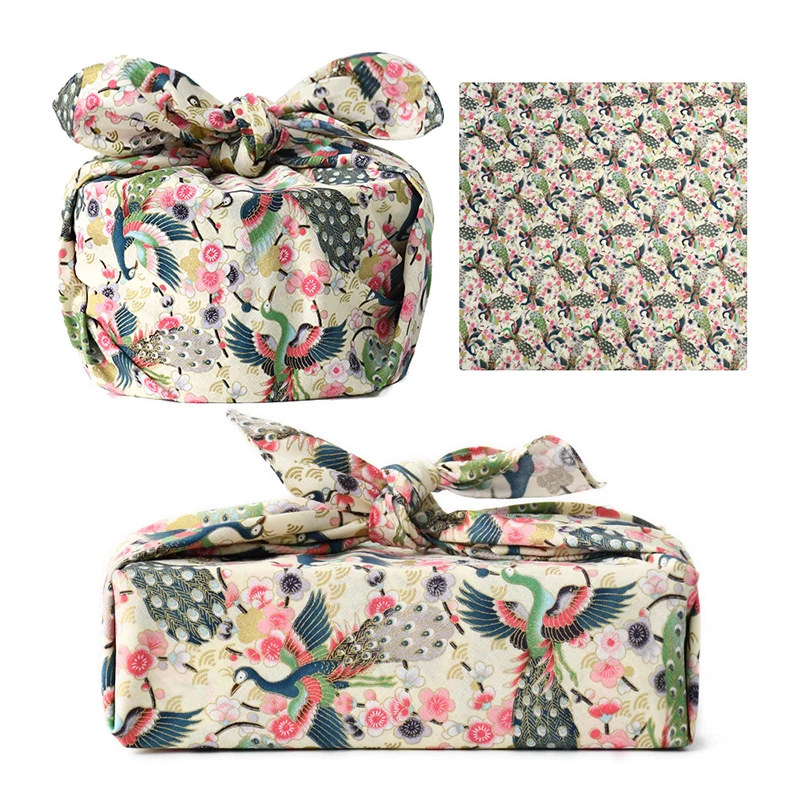 HAPINARY Japanse Furoshiki-doek van robuust katoen, draagbare