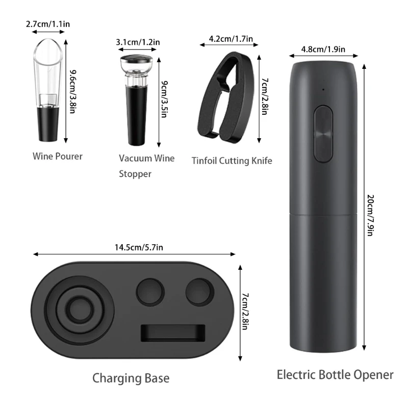 Rechargeable Wine Opener Easy to Use Electric Wine Opener Convenient Electric Corkscrew Perfect for Various Bottles