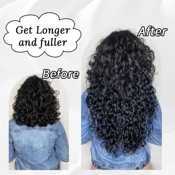 Alternative view of Water Wave Human Hair Bundles Curly Deep Wave 3 Bundles  Brazilian Natural Black Human Hair Remy Hair 100% Human Hair Natural