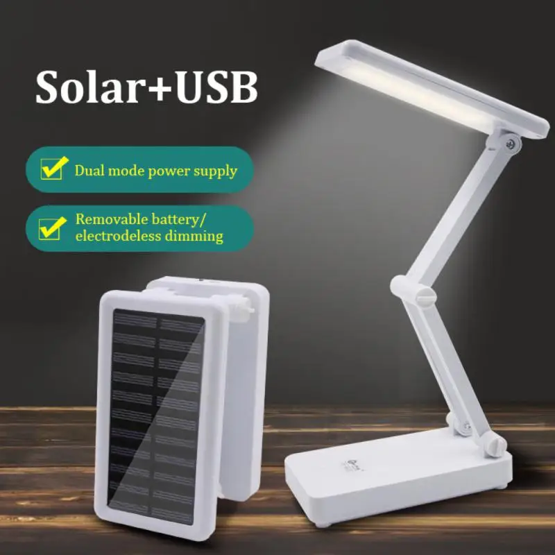 

Led Table Lamp Solar Battery Rechargeable Foldable Adjustable USB Rechargeable Desk Lamps With 30LEDs Reading Solar LED Lights