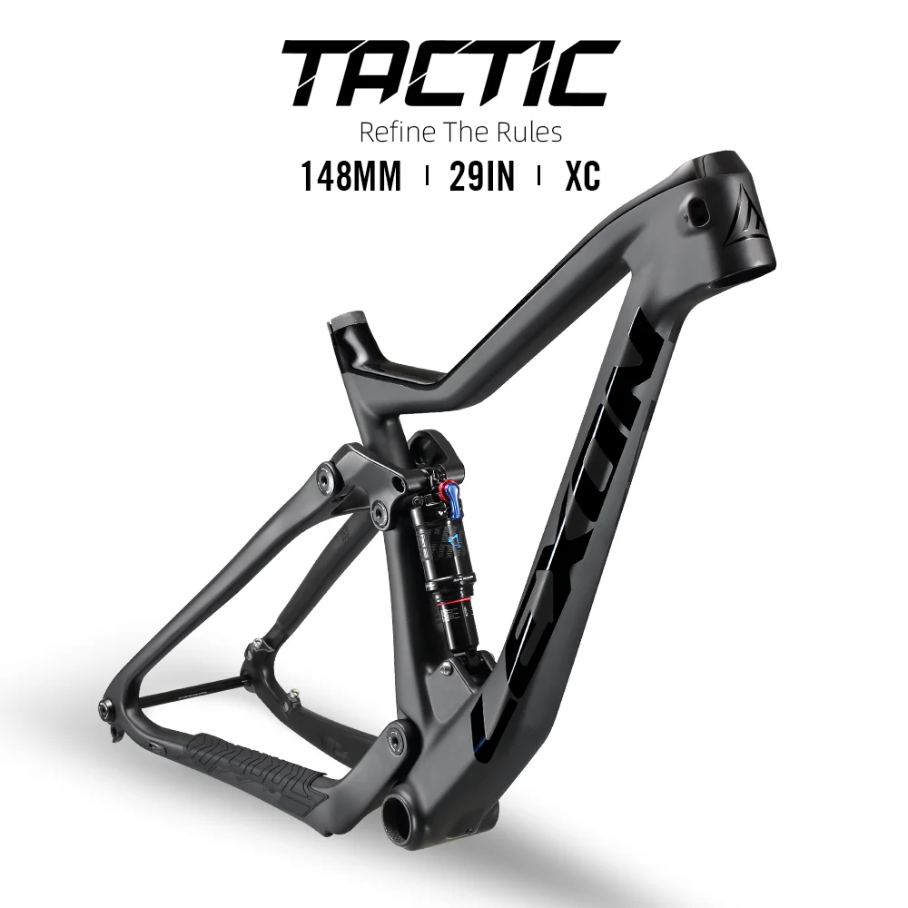 LEXON TACTIC Full Carbon MTB Frame Carbon Suspension Boost 148mm 29er Mountain Bike Cross Country DNM ROCKSHOX For Bicycle