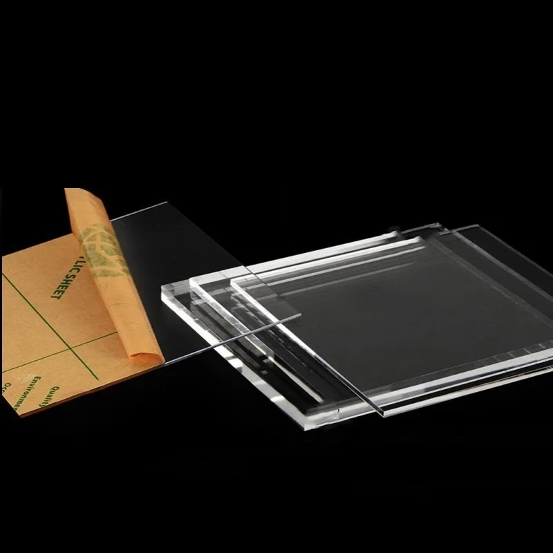 Folha acrílica clara quadrada pequena, vidro orgânico da transparência alta, modelo de DIY, placa personalizada do plexiglás, 2cm -12cm
