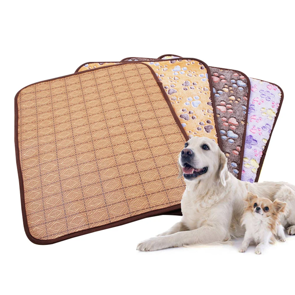 

Pet Summer Cooling Pad Cat And Dog Double-Sided Use Of Rattan Mat Foldable Pet Mattress Breathable And Sweat-Absorbing Cooler