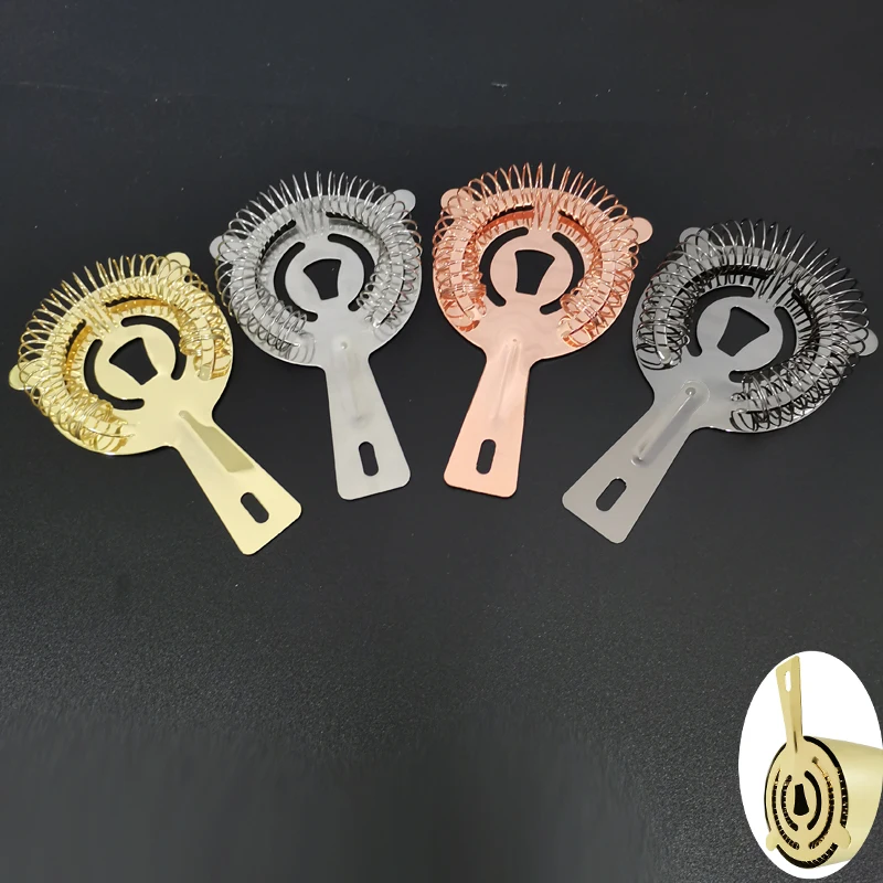 Black/Rose Gold Cocktail Shaker Strainer Professional Stainless Steel Bar Strainer cocktail shaker strainer
