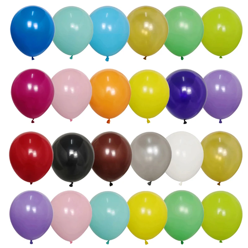 thumbnail image 1 of 100 globos de látex de 10 pulgadas para decoración de fiestas temáticas de cumpleaños, baby shower, juguetes inflables para niños, suministros de aniversario, globos mate, 1 of 4