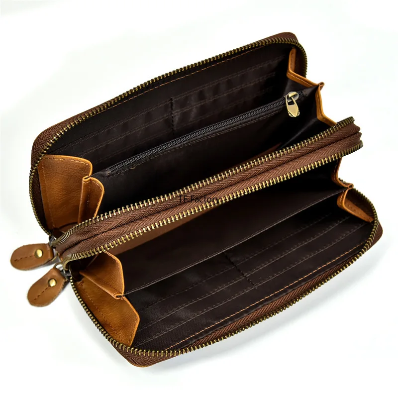 Premium Leather Long Wallet with Money Clip
