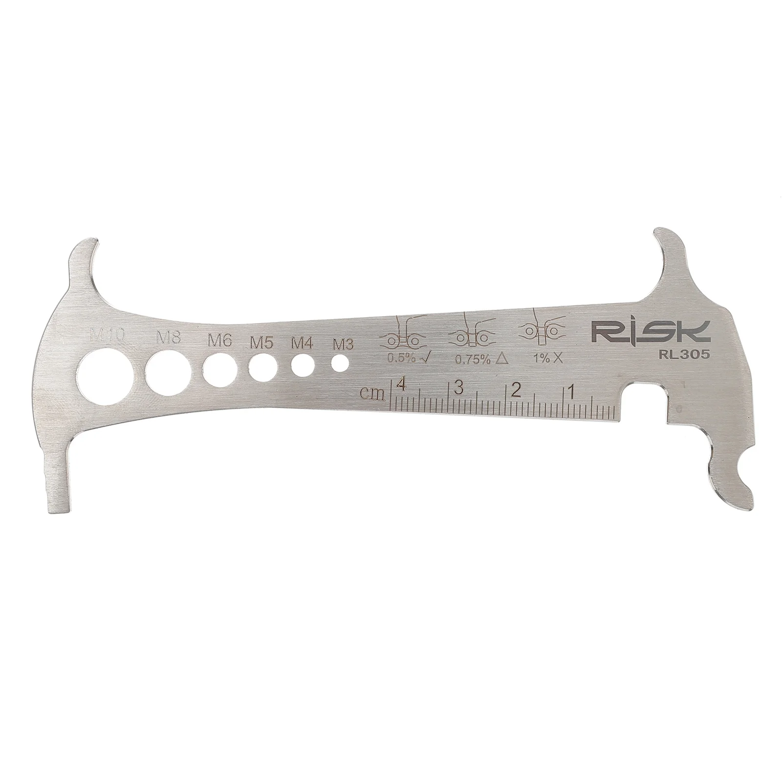 

Three-in-one Bike Chain Checker Chain Wear Indicator Tool Carbon Steel Measuring Tool Gauge Silver