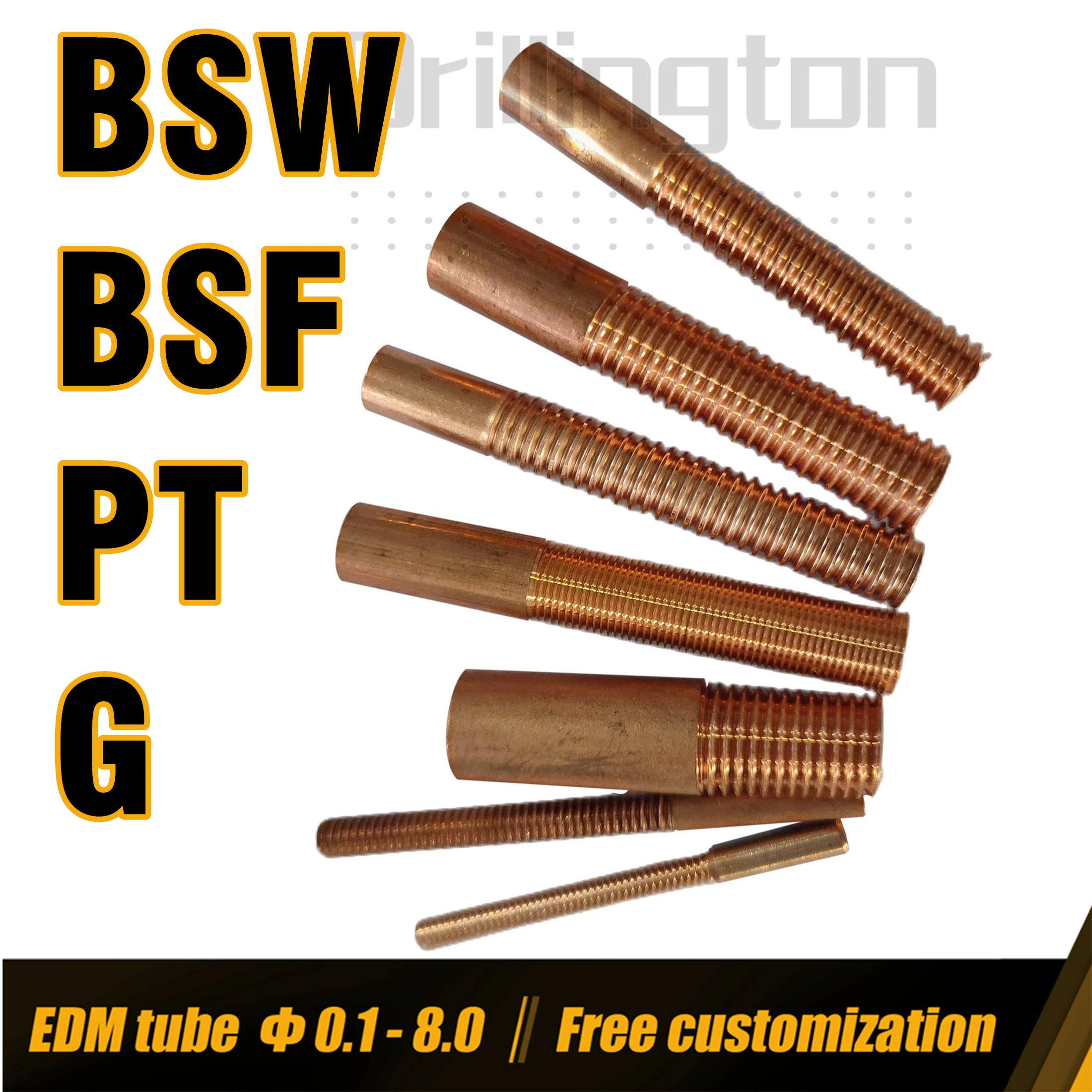 BSWBSFBSPTGTappingElectrodeCopperInchThreadTapThreadedRod