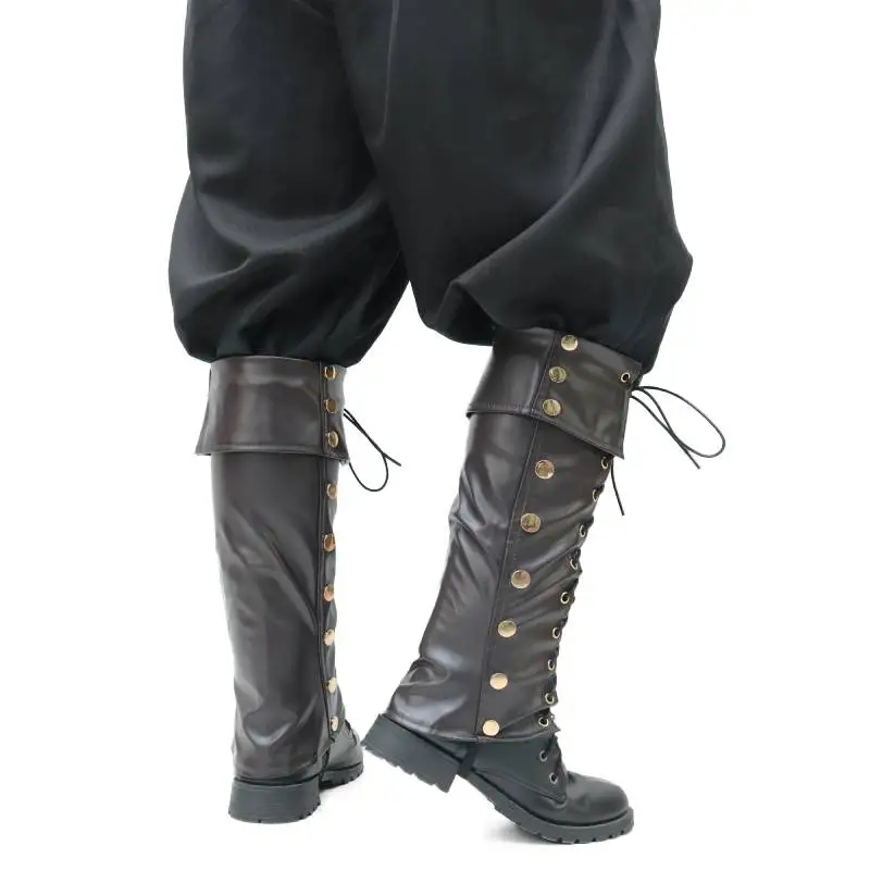 Pirate Boot Covers Medieval Renaissance Leather Costume