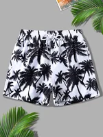 Men's 3d Coconut Tree Printed Swimsuit Swimming Shorts Summer Soft And Breathable Polyester Beach Shorts Surfing Shorts 1