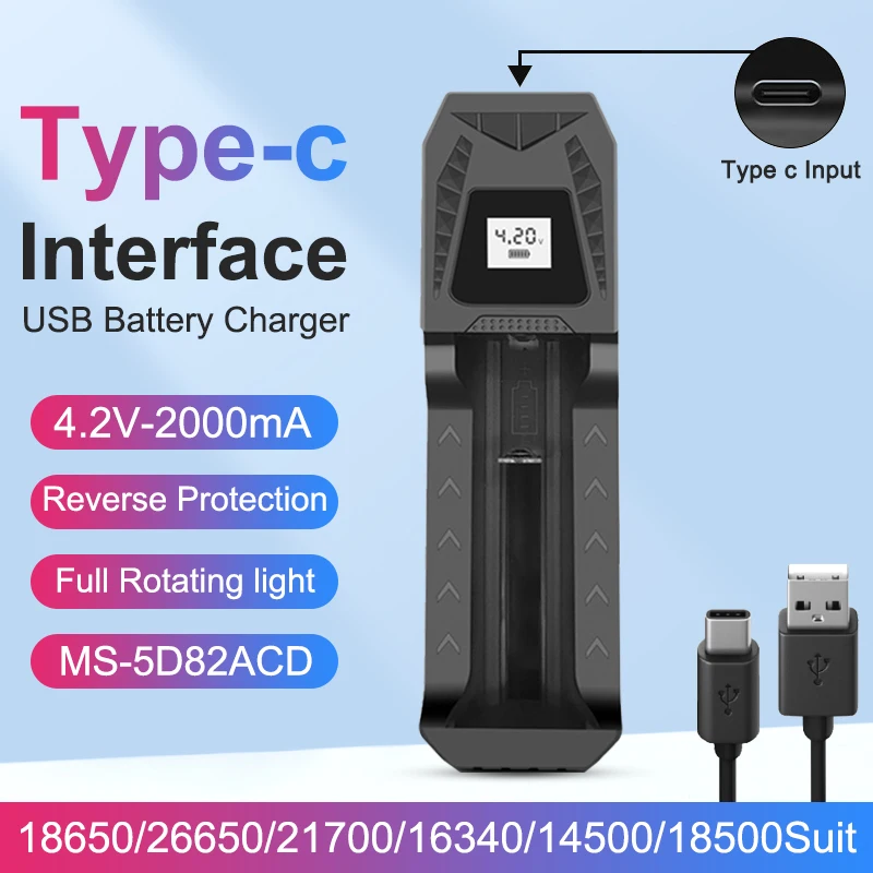 Battery Charger 18650 Battery Charger Smart Lithium Battery Charger or 3.7V Rechargeable Batteries For 18650 26650 21700 16340 14500 18500 18350