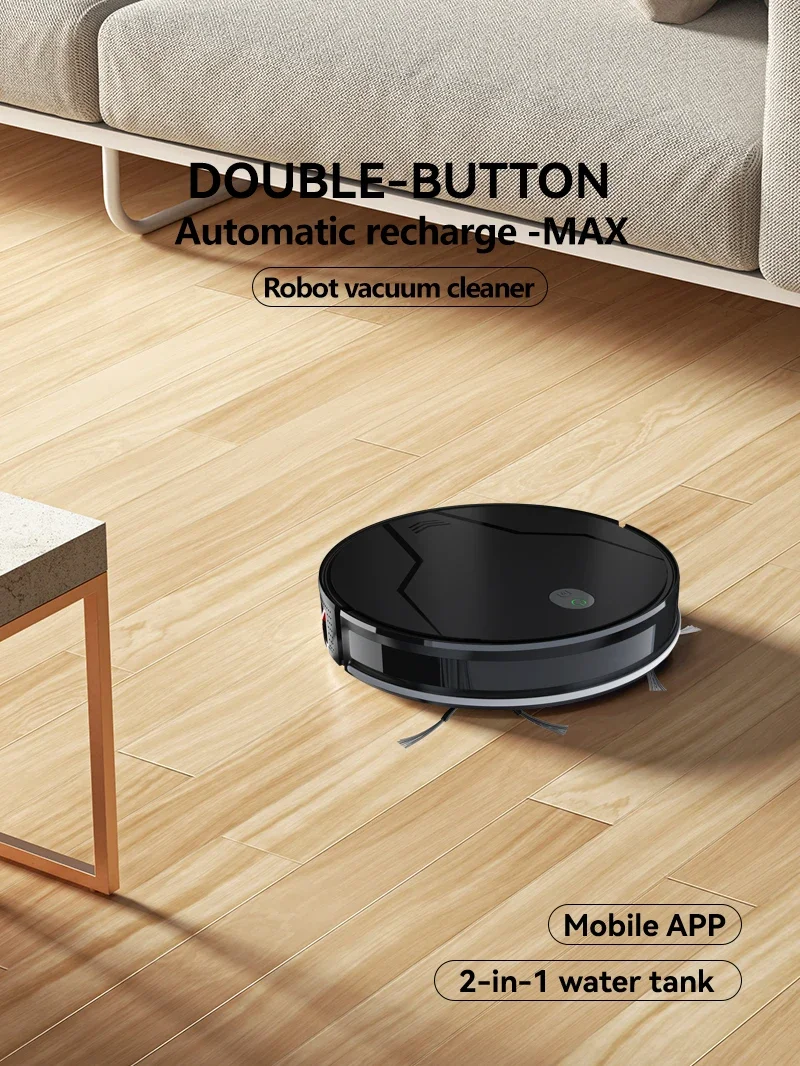 Tuya WiFi Robot Vacuum Cleaner with Strong 3500PA Suction Wet & Dry Cleaning Gyroscope System ping Hard Floors Hotels