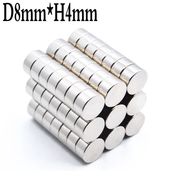 8x4 네오디뮴 자석 8mm x 4mm N35, 강력한 원형 영구 자석 디스크 8x4, 2/5/10/20/50/100/2000 개 NdFeB