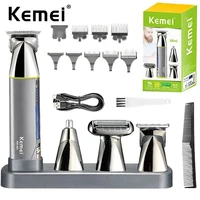 Kemei 4 in 1 Cordless Hair Trimmer Men's Shaver Cordless Razor Hair Clipper Set Electric Nose Beard Trimmer Hair Cutting Machine 1