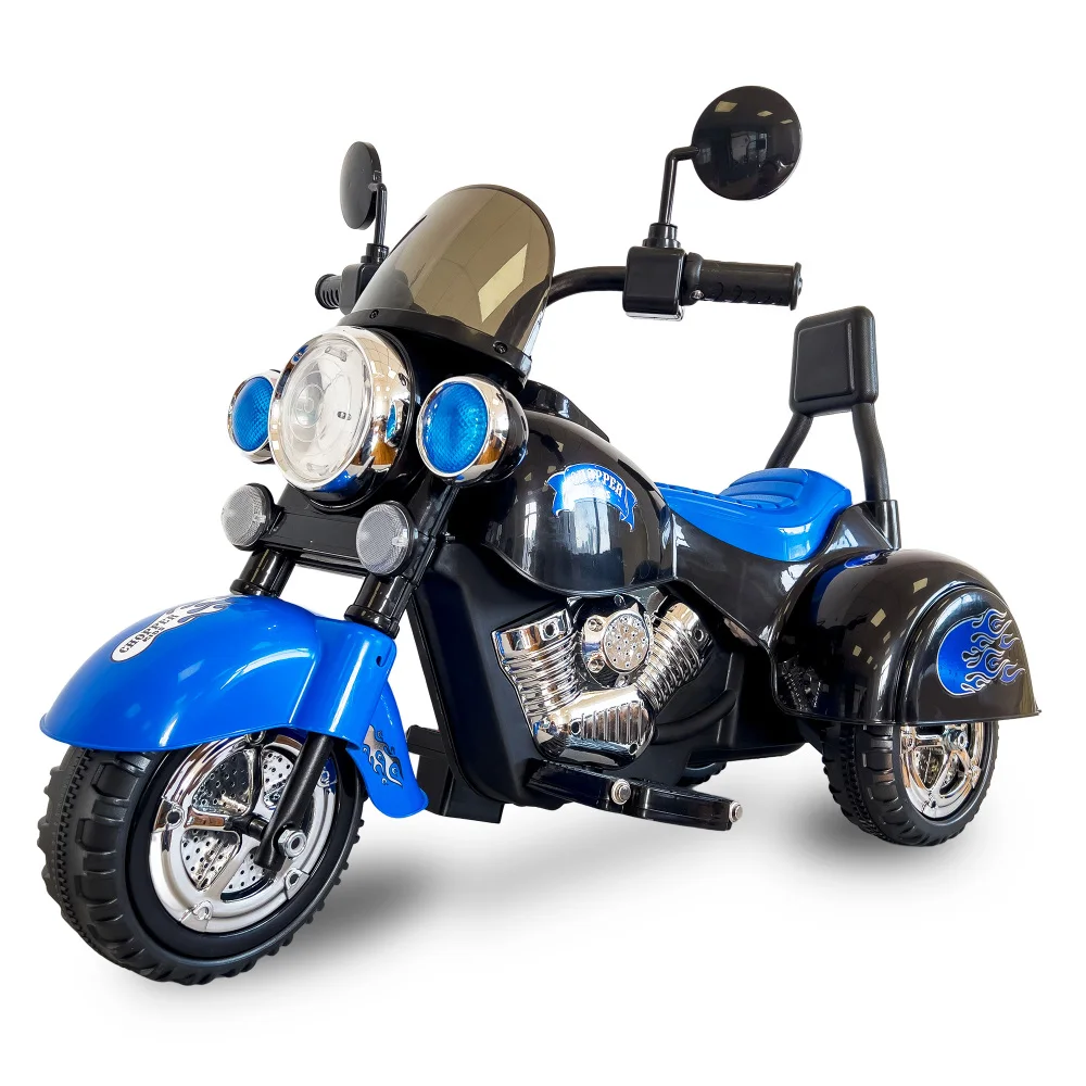 Kids Ride-On Motorcycle Toy, LED Color Headlight, Blue, Suitable for Boys and Girls Electric Car for Kids Electric Motorcycle