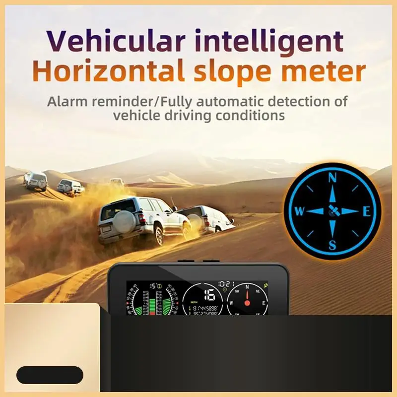 Car HUD Head Up Display Inclinometer Compass Speedometer GPS Overspeed Alarm Car Parts 1 PCS