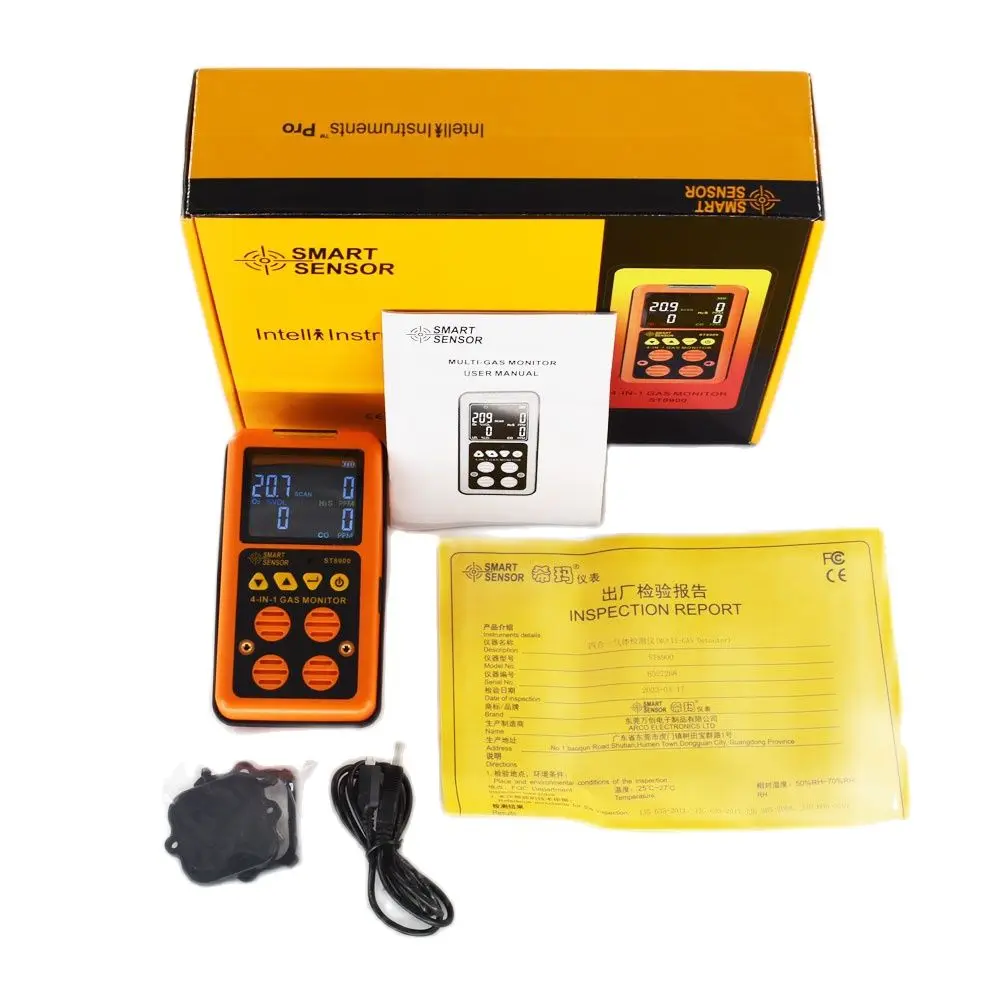 SMART SENSOR ST8900 Professional In O2 H2S CO LEL Oxygen, 51% OFF