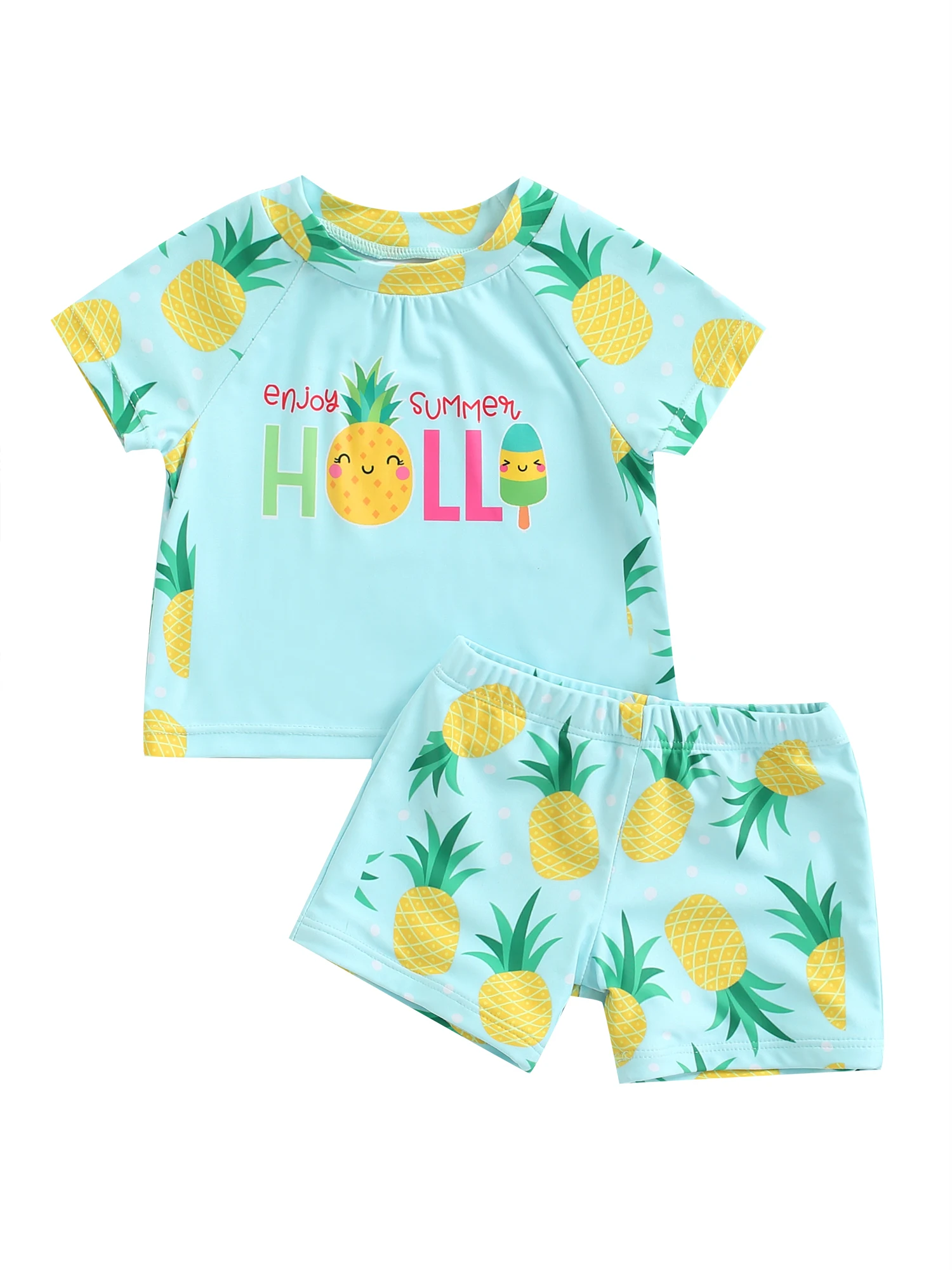 Kids Boys Swim Trunks Set Letter 