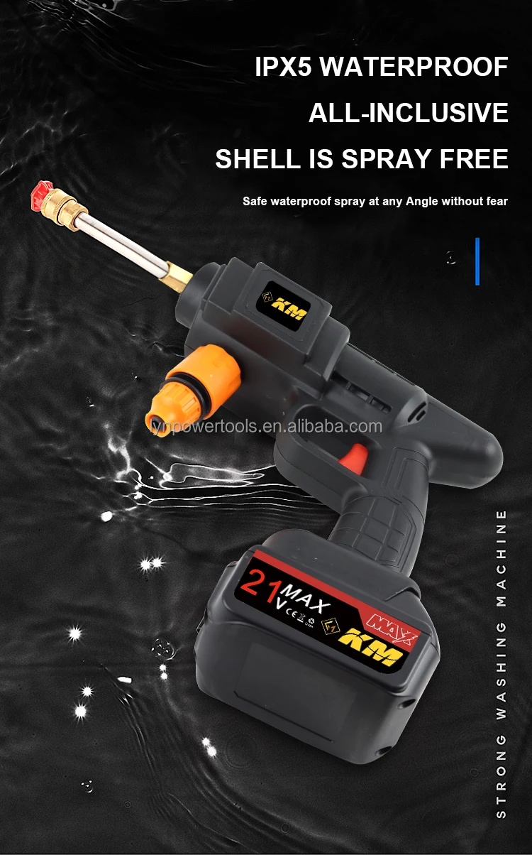 JH Portable High Pressure Electric Car Washer Gun Rechargeable Battery Powered C