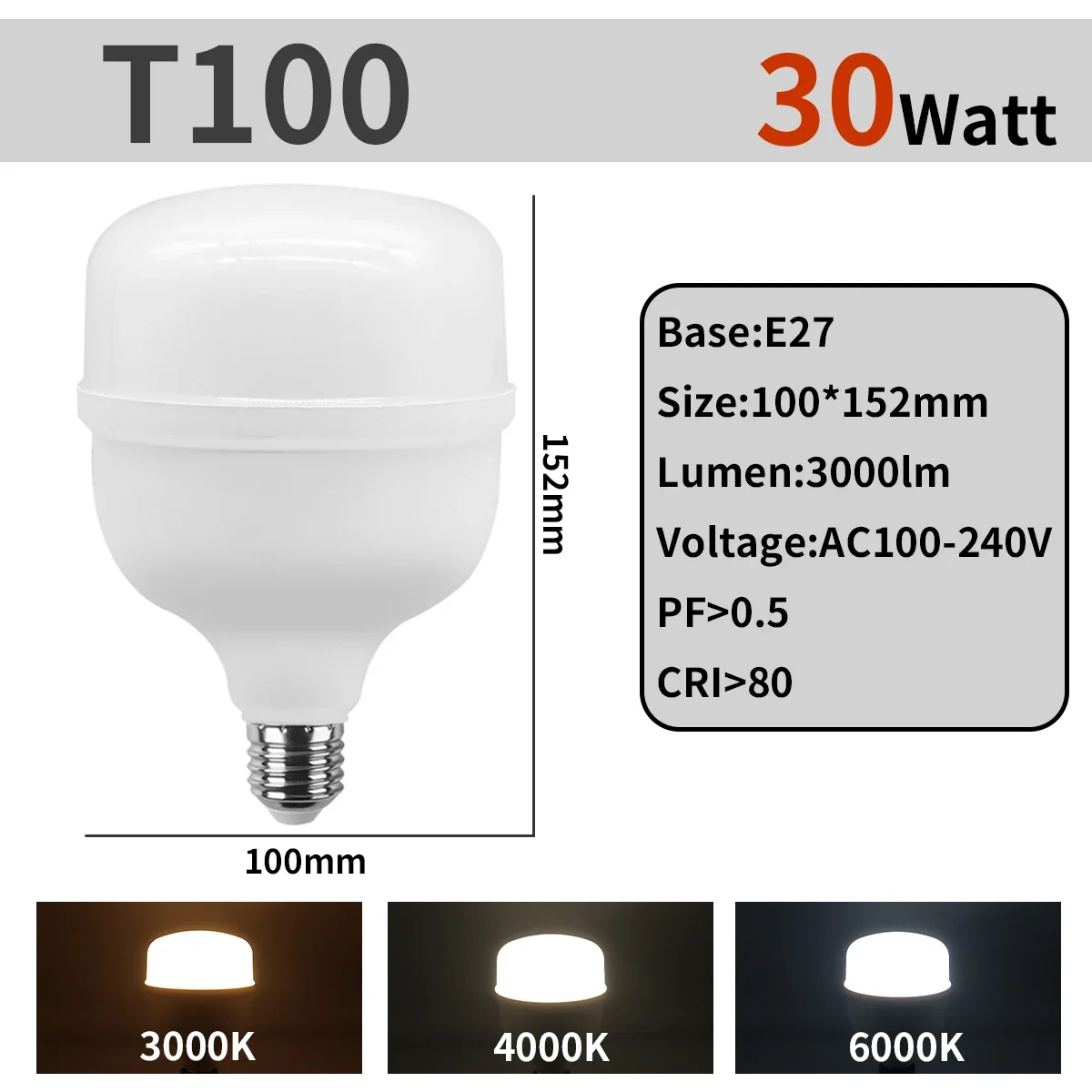 LED Bulb E27 Base AC 120V 220V LED lamp 50W 20W 30W 40W S57783f3a935e4e7aa65fbe7079d7c2c3C