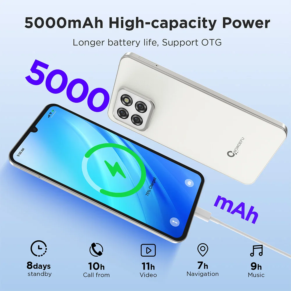 2025 New 6.75" HD+ Smartphone Global Version 12GB+128GB 48MP Camera MTK6765 5000mAh Android 14 Dual SIM NFC Cwowdefu Cell Phone 6