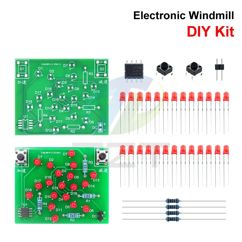 1/2/5-teiliges DIY-Kit Elektronisches Windmühlen-Set DC 5V Lustiges DIY-Set zum Löten Elektronisches DIY-Kit – Detail 7