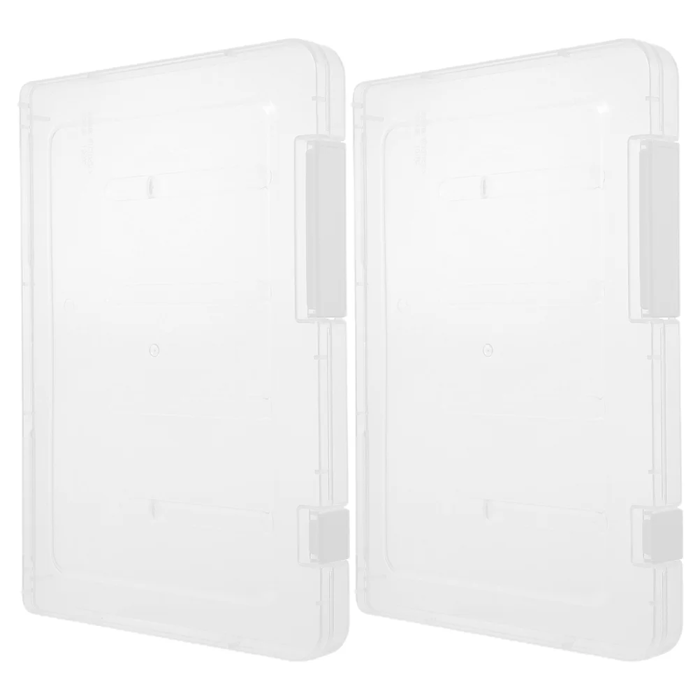 

2 Pcs Building Blocks Puzzle Storage Box Plastic Bins Puzzles Boxes for Containers Small Organizer Parts with Lids Child