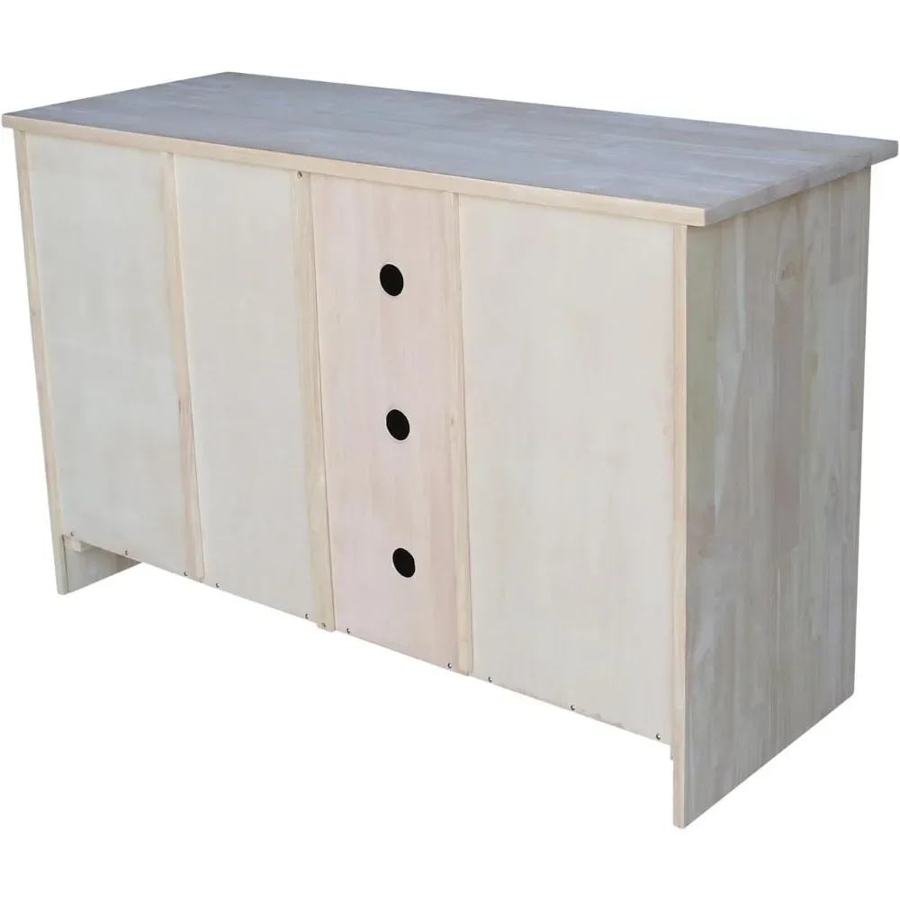 IC International Concepts International Concepts 2 Doors and Two Shelf Entertainment/TV Stand, Unfinished 5