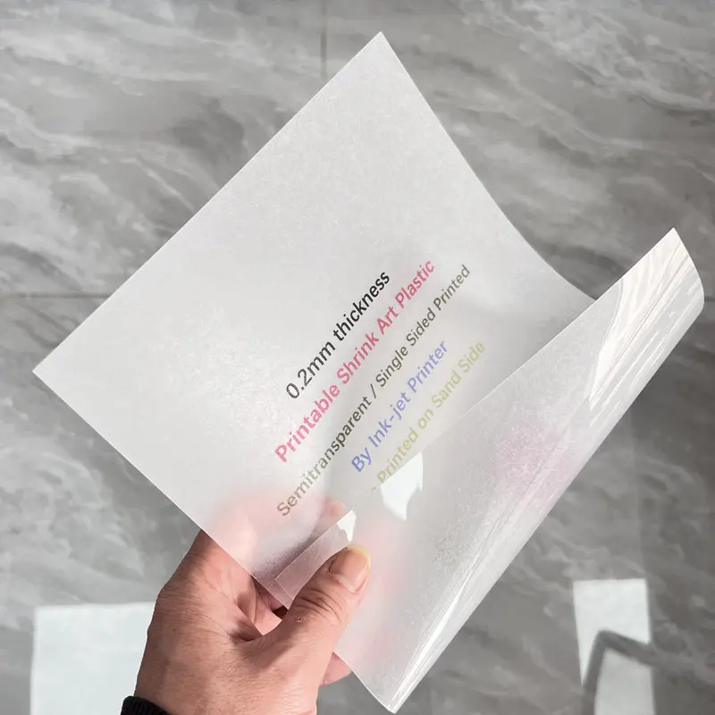 Craft Vinyl Film 0.2mm Thickness Shrink Art Film Inkjet Printable A4 Paper Shrink Plastic Sheet Blank Single Double Sided Printed DIY Charms