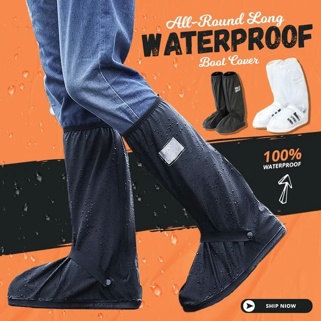 Hot Sell Creative Waterproof Reusable Motorcycle Cycling Bike Rain Boot Shoes Covers Rainproof Shoes Cover Rainproof Thick 1