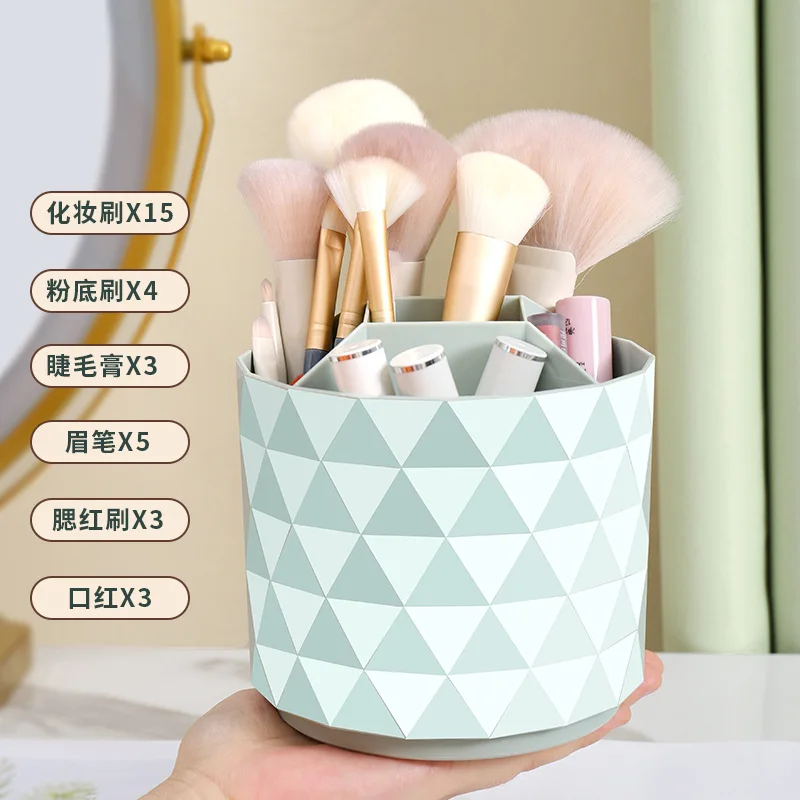 Ins 360° Rotating Make Up Organizer Plastic Organizing Boxes Portable Desktop Cosmetic Organizer Lipstick Eyebrow Pencil 3