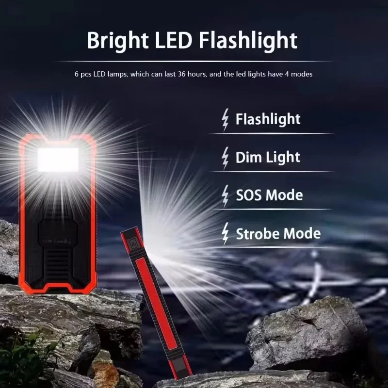 2025 Newest Portable Solar Power Bank 50000mAh 25W Fast Charging External Battery Charger Cases for iPhone Series Samsung Xiaomi 5