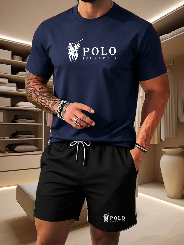 Completo Sportivo Estivo da Uomo: T-shirt a Maniche Corte Traspirante + Pantaloncini, Set Casual Leggero e Confortevole in 2 Pezzi - immagine 4