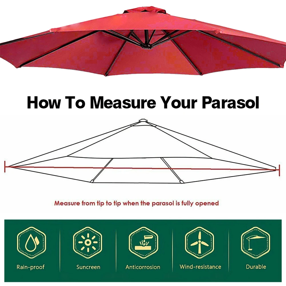 Parasol Umbrella Surface 6 Bones 2m Replaceable Cloth UV Protection Detachable Without Stand For Outdoor Beach Garden beach umbrella
