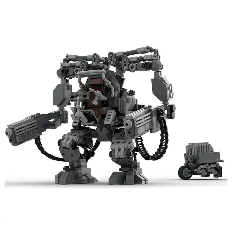 Moc Black Robot Apu Mecha Robot Arma Building Blocks Assembly Classic Movie Model Moc-137552 Brick Toy Holiday Birthday Gift