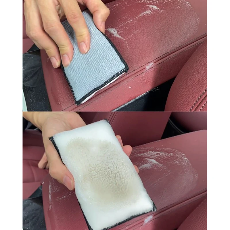 1PC/3PCS Double Side Car Interior Scrubbing Sponge for Leather Interior Car Wash Pad No Scratch Car Microfiber Scrubbing Sponge
