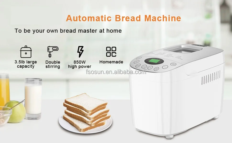 Programmable Bread Maker, Full Automatic, 15 in 1, 3.5lb Large Capacity