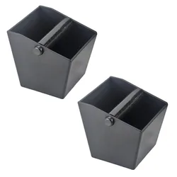 Barista Essentials: Anti - Slip Coffee Knock Box & Grounds Container (2PCS Gray)