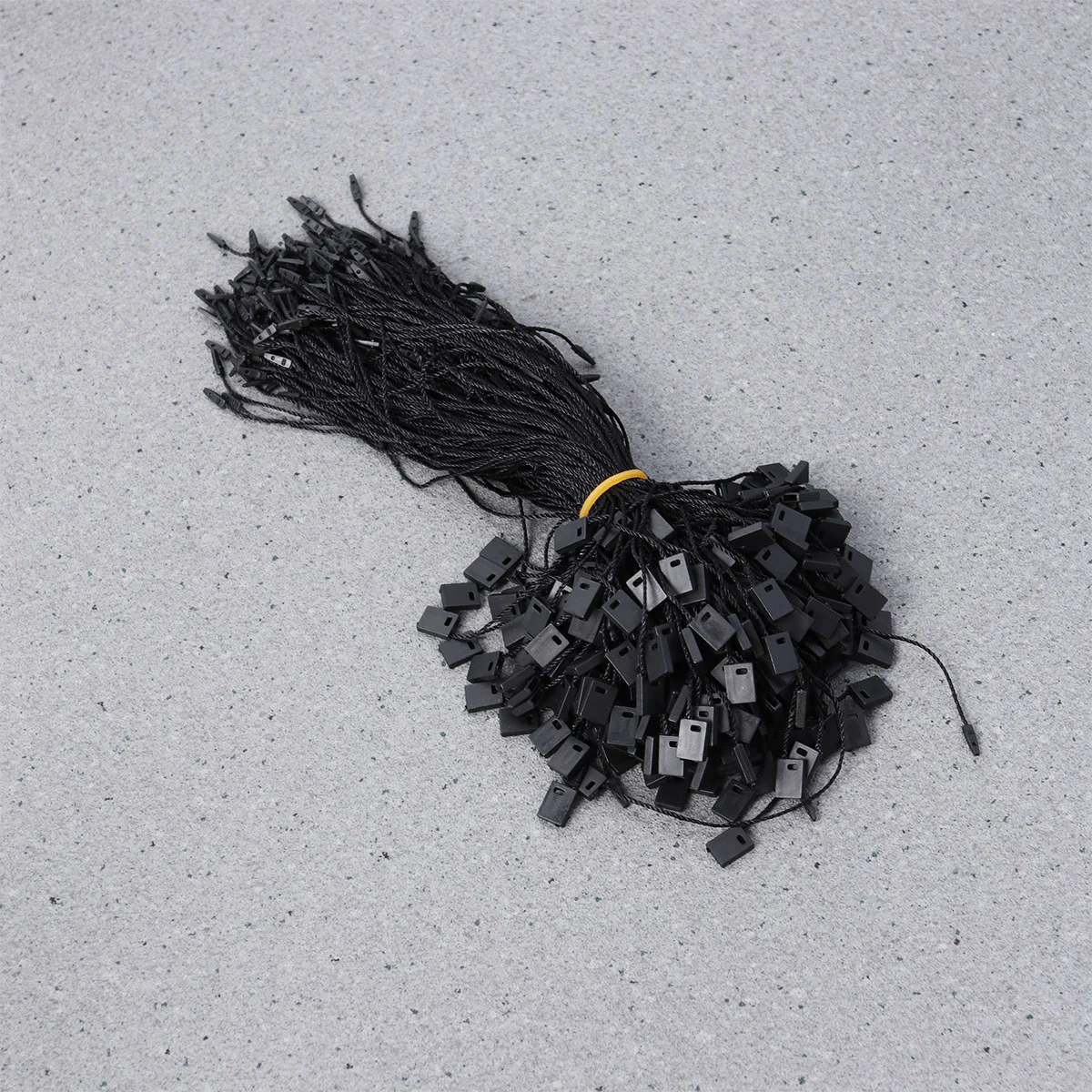 

950PCS Black Tag String Nylon String Snap Lock Pin Loop Fastener Hook Ties (Black)