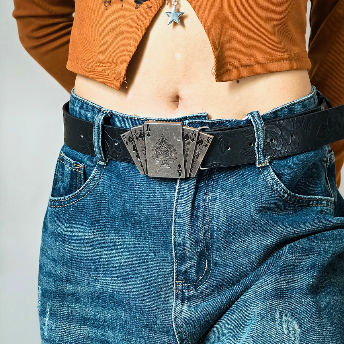 Neuer Retro-Herrengürtel im Bohemian-Stil, modischer personalisierter Gürtel für Männer und Frauen, Punk-Rock-Y2K-Gürtel für Hosen und Jeans. – Detail 6